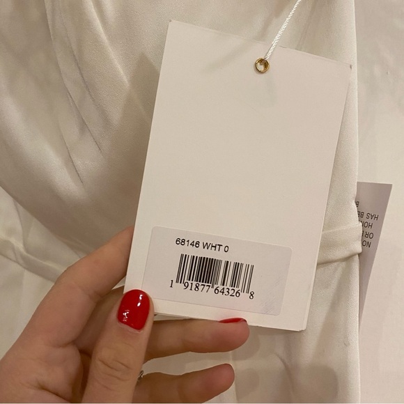 Mac Duggal | Feather Trim Strapless Jumpsuit White Size 0 NEW 68416 - Picture 9 of 10